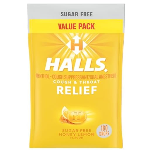 HALLS Relief Honey Lemon Sugar Free Cough Drops, Value Pack, 180 Drops