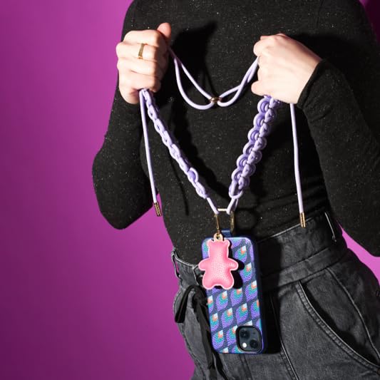 Collier de téléphone scoubidou réglable pour éviter les chutes de mobile