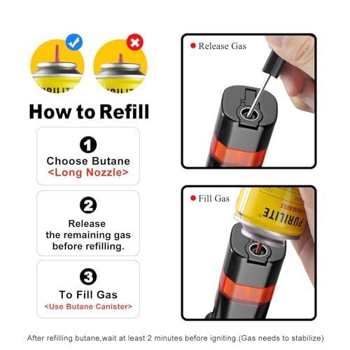 Encendedor de antorcha triple recargable negro miniatura 5