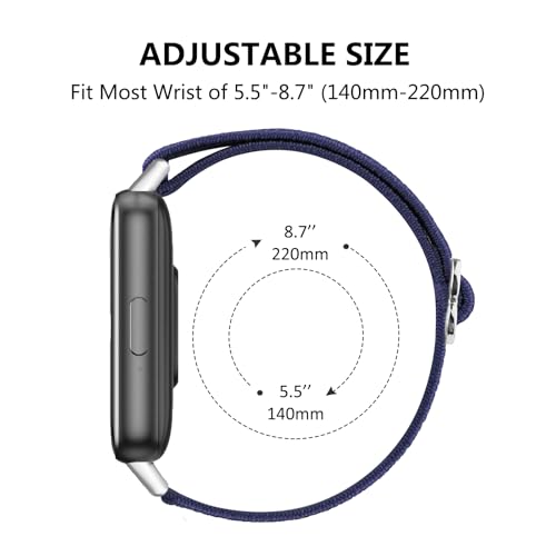 Image of Tobfit Nylon Strap for Samsung Galaxy Fit 3 (Watch Not Included), Flexible Premium Elastomer Nylon Adjustable Watch Band for Galaxy Fit3 2024 SM-R390 Men & Women