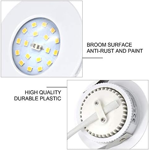 HiBay LED Recessed Spotlight 5W Ultra Slim 240V Downlights White IP44 Flush Mounted Spot Lights Cool White 6000K Non-dimmable,6 Pack