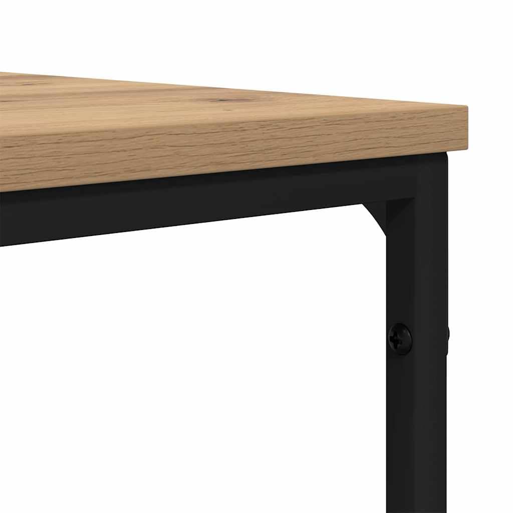Mesa de centro de roble Artisan, 70 x 70 x 30 cm, con patas de acero, diseño moderno, alta resistencia, para salón, dormitorio, pasillo