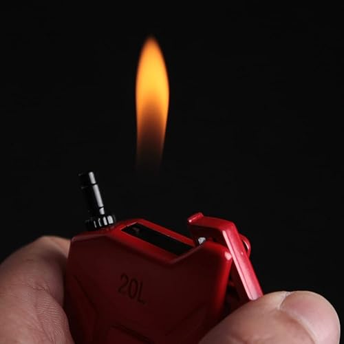 Miniatura 10 de Geniales llaveros encendedores de butano recargable, con forma de barril de gasolina, regalos únicos para hombres, velas de cumpleaños, accesorios