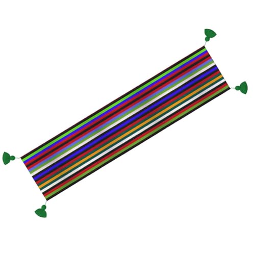 Chemin de table imprimé à rayures colorées pour protéger et décorer la table