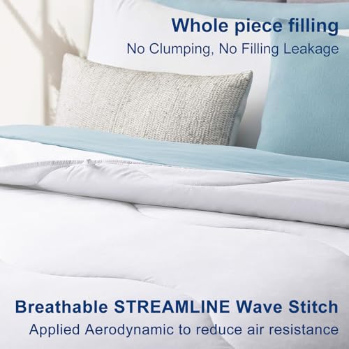 Image of MEELUS Lightweight Comforter Cooling White, All Season Duvet Insert