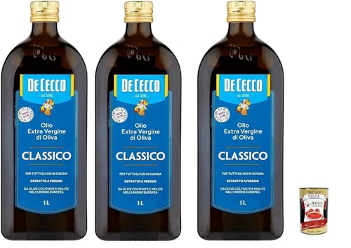 3x De Cecco Classico Natives Olivenöl Extra Olio Extra Vergine 1 Lt nativ + 1x Italian Gourmet...