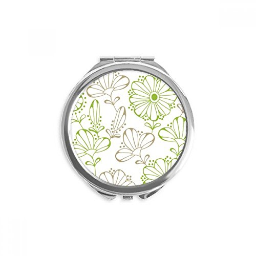Miroir rond de maquillage à la main dessin herbe fraîches une idée cadeau poétique