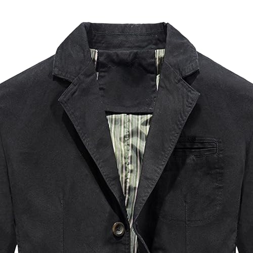 JEKE-DG Men's Blazer Collar Casual Denim Jacket Button Down Trucker Jean Jacket Classic Slim Fit Suit Jackets2