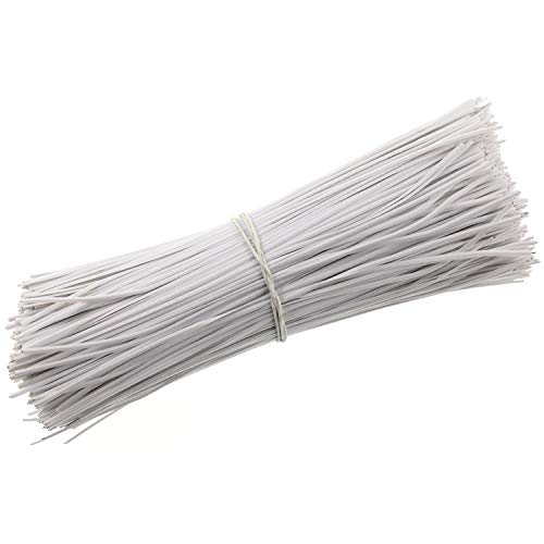 6 Inch Twist Ties,Ulifestar Cable Ties Bag Ties Plastic Coated Twist Ties 1000 Pack (White)