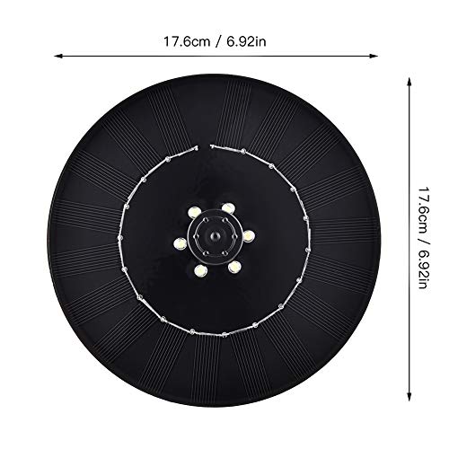 zqasales Solar Bird Bath Fountain Pump 2W Waterproof LED Solar Panel with Submersible Pump for Bird Bath Garden Fountain (Black with LED)