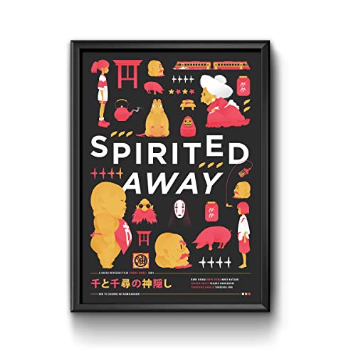 QUADRO POSTER COM VIDRO A VIAGEM DE CHIHIRO - SÍMBOLOS