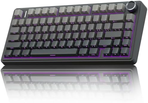 AULA F75 75% Wireless Mechanical Keyboard,2.4Ghz/Type-C/BT5.0 Gaming Keyboards,Advanced Structure,RGB Backlight,Hot Swappable Custom Keyboard for PC/Mac (Cool Black)