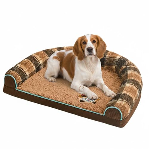 Lifetipsイングリッシュ・スプリンガー・スパニエルU型 ペットベッド 犬 猫 クッション ソファ 丸洗い可 滑り止め 保温 四季対応 小型犬 中型犬 大型犬 多頭飼い 快適 枕付き 軽量 カバー取り外し インテリアに馴染む 圧縮梱包 極厚 やわらか