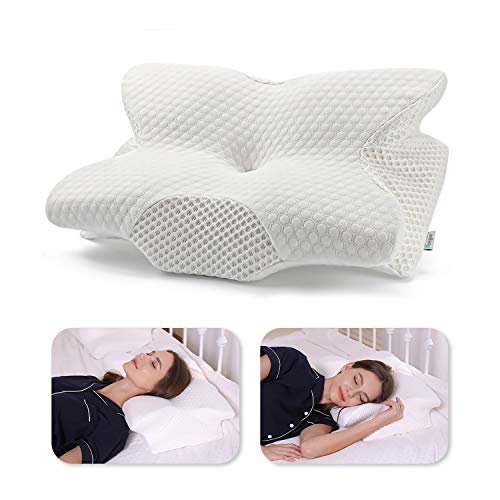 Feagar Almohada Cervical Viscoelastica para Dormir Alomohada para Dormir de Lado, Almohada Ortopédico para Problemas Cervicales, Alivio Moletias del Cuello