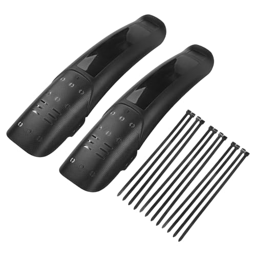 FUANA Juego de guardabarros de plástico PP para bicicleta de montaña, guardabarros delantero y trasero con correa de nailon, instalación sin herramientas, compatible con marcos AM/DH/FR de 68-75 mm