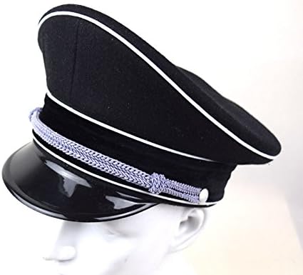 Replica WWII German Elite Officer Wool Hat Officer Cap Black