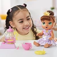 Baby Alive Bubbly Tea Party Sophia Sparkle Doll with Teapot Accessories, Brown Hair, 11 Inches, Toys for 3 Year Old Girls and Boys & Up — image 8