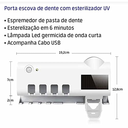 JIANW Porta Escova de Dentes Suporte de Pasta Automático e Esterilizador UV