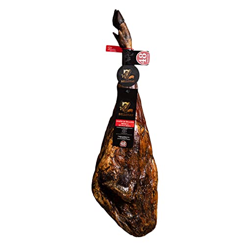 Jamón de bellota 7 BELLOTAS | Jamón de Bellota 50% Raza ibérica de Guijuelo | Jamón de Pata Negra Español con 48 Meses de Curación Natural (Pieza entera +8,0 Kg.)