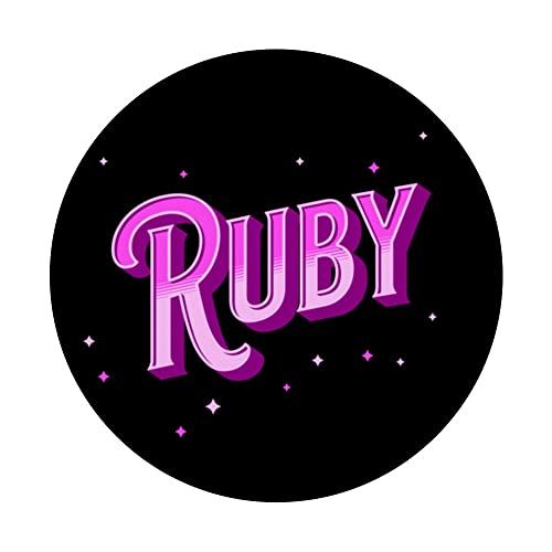 Ruby Name Personalised PopSockets Swappable PopGrip, Black - Image 3