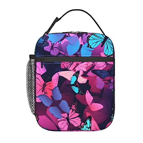 FYCFSLMY Butterflys Outdoor Insulated Lunchbox Reusable Picnic Cooler Bag For Women Men Work Travel Office
