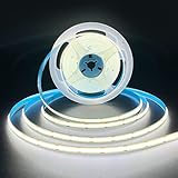 HAMRVL COB LED Strip Light 12V White 6000k,480leds/M 16.4ft,Super Bright CRI90 Flexible LED Tape 8mm for Indoor Home Cabinet，Bedroom,Kitchen,Backlight DIY Lighting(Without Adapter)