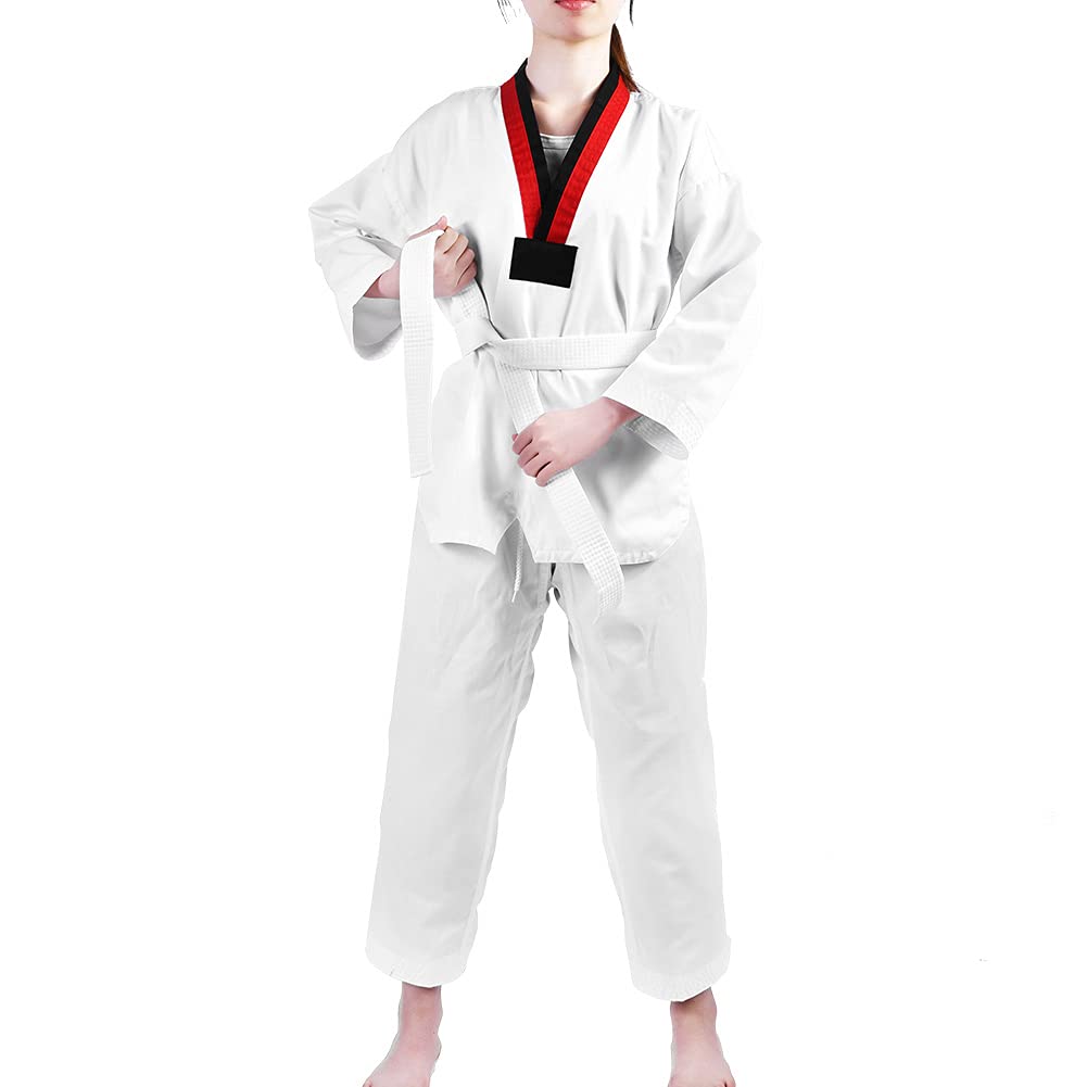 Niños Uniforme de Taekwondo Algodón Completo Artes Marciales Ropa Deportiva Karate (120)
