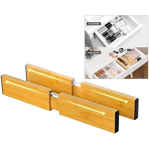 Hcrvvi Bamboo Drawer Dividers Set Cover
