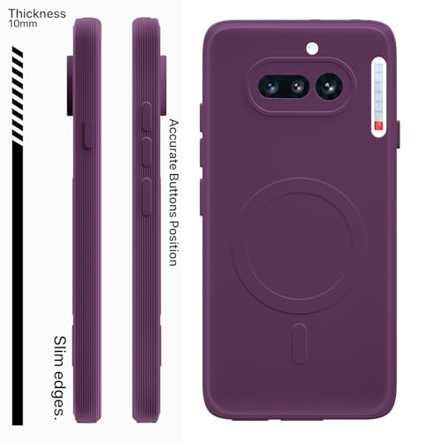 Image of Pikkme Back Cover for Nothing Phone 4a 5G Soft Matte Silicone Mag-Safe Design (Mag-Safe Not Support) Camera Protection | Slim Fit Bumper Cover (Purple)