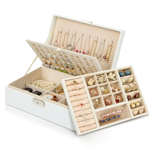 Boîte à bijoux pour boucles d'oreilles bagues bracelets et colliers