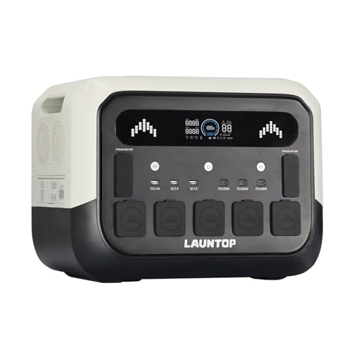 Amazon.co.jp: LAUNTOP ポータブル電源 2048Wh 14ポート 定額出力2400W
