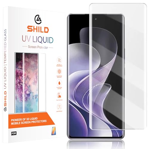 Image of SHILD Premium UV Tempered Glass Screen Protector for Vivo V29 / V29 Pro5G (6.78 Inch) - Full Adhesive, UV Curved Edge, HD Clarity, 9H Hardness, Fingerprint Unlock Compatible, Case Friendly - Pack of 1