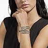 Swarovski Power Women's Slake Wrap Bracelet with Leather Band and Gold-Tone Crystals with Buckle Closure
