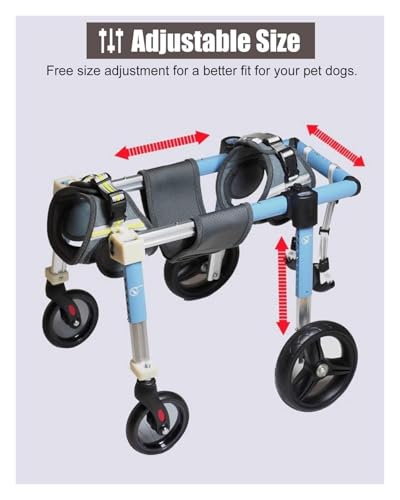 Fauteuil pour chien paralysé à 4 roues réglable XS - 3