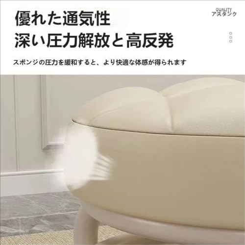 WQNBロースツール 背もたれ オフィススツール キャスター付き 低い 鉄フレーム 北欧 丸 おしゃれ 耐久 低所作業 作業椅子 耐荷重150kg 防水 厚手 多用途 (A グリーン) [3]