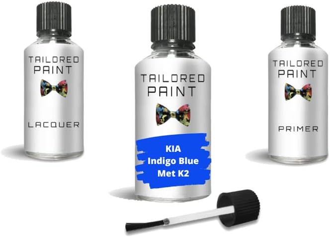 For KIA 2000-Present Indigo Blue Met K2 Touch Up Paint Pen Scratch Chip Repair(Touch Up Paint, Lacquer + Primer)