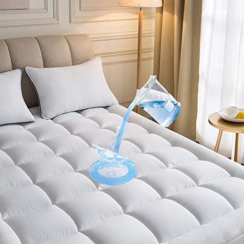 Non Slip Microfiber Gripper Pad for Mattress Topper - Keeps Mattress in Place, Prevents Bed from Sliding, Deep Pocket Fits 20 Inches, Anti-Slip for Sofa, Couch & Chair, Easy Trim Pads (Queen)