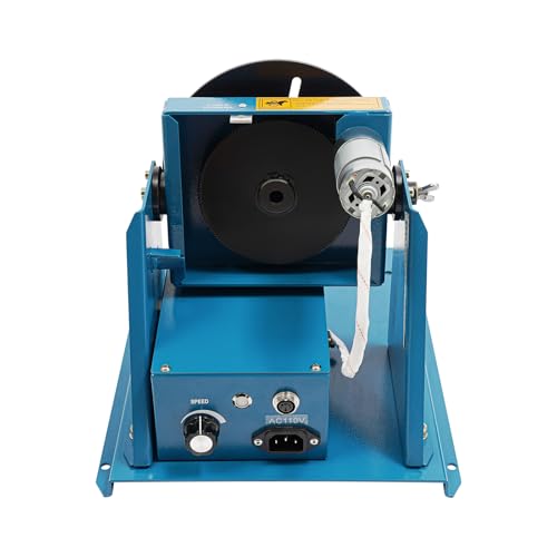 Image of HZOPUTLH 110V 10KG Rotary Welding Positioner, 0-90° Rotary Welding Positioner Turntable Table with 3-Jaw Chuck, 10RPM Speed Adjustable Portable Welder Positioning Machine