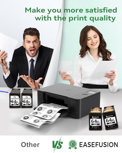 Image of EaseFusion 64XL Black Ink Cartridge Remanufactured Replacement for HP 64XL Black Ink Cartridge HP64 HP64XL Compatible with HP Envy Photo 7800 7855 7858 7100 7155 6200 6255 Tango X Series Printers