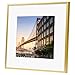 Frametory, 12x12 Aluminum Picture Frame - 12 x 12 Gold Frame with Removable Mat for 8 x 8 Photo - 12 by 12 Durable Metal Frame with Real Glass - Sawtooth Hanger for Easy Wall Display - 1 Pack
