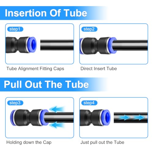 Image of mxuteuk 30PCS 1 /8 inch OD Push to Connect Fittings,1 /8 inch OD Air Line Fittings,Quick Connect Air Hose Fittings for 1 /8 inch Tube