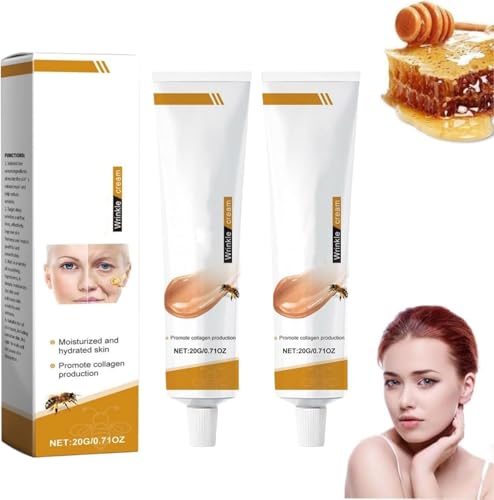 Lot de 2 crèmes anti-rides au venin d'abeille, raffermissant, hydratant, liftant et récupérant, crème raffermissante au venin d'abeille, tous types de peau, crème anti-âge au venin d'abeille, 2