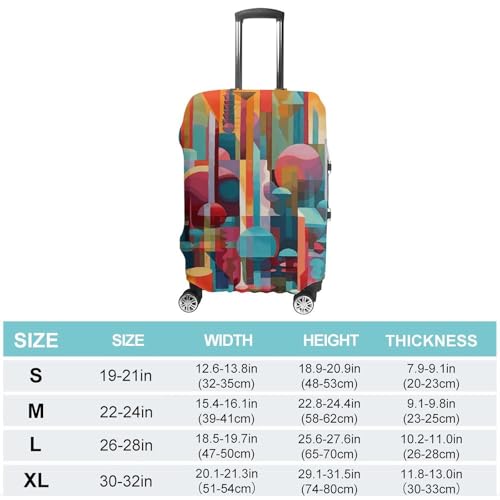 A Colorful Painting Luggage Cover, Washable Elastic Suitcase Cover Protector Fit 18-32 Inch Luggage2