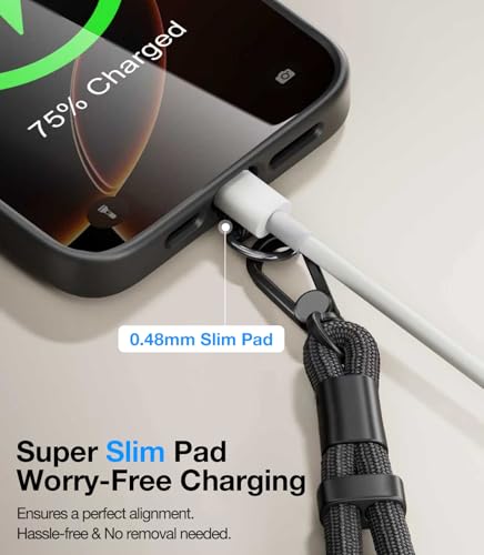 Cordon de poignet pour smartphone noir réglable avec 2 languettes universelles