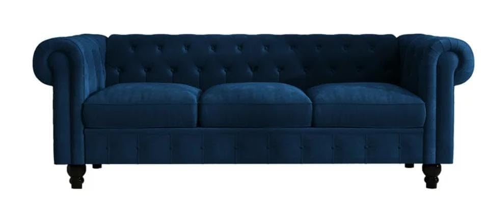 Image of Stellar Hand Tufted Three Seater Elegant Wooden Base Sofa in Wide Extravagant Fabric, Gives Luxurious Look for Home /Living Room /Office /Guest Room /Hotels