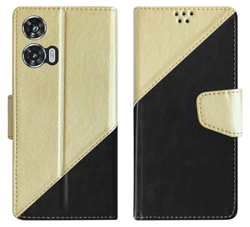 Image of SBMS Flip Cover for Motorola Moto Edge 50 Fusion 5G / Moto G96 / Moto G85 Back Cover Case with Magnatic Closure|Inbuilt Stand|Card & Money Pocket (Multiblack)