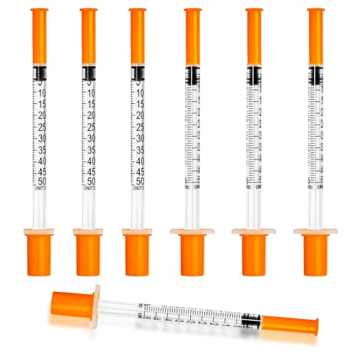 Image of 0.5ml Syringe with Cap, 29G 1 /2 inch 13mm 1 /2cc Syringes, Disposable Individual Package, Pack of 20
