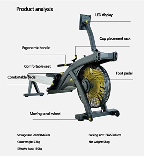Image of Rowing Machine Foldable Resistance Adjustable Indoor Multi Functional Sports and Advanced Driving Belt System Super Smooth Slideway