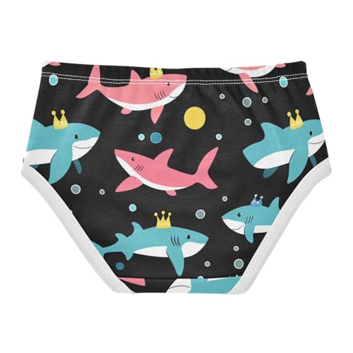 Wusikd Sharks Crown Girls' Underwear Cotton Colorful Girls Briefs Soft Toddler Underwear 2T2