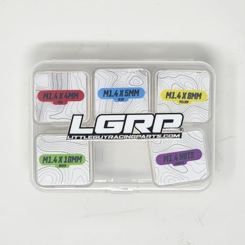 LGRP® Little Guy Racing Parts Refuel Hex Head Screw & Nut Hardware Kit 1.4mm (Black) for SCX24 1/24 Scale RC Car Truck 4mm 5mm 8mm 10mm Screws & 1.4 Non Locking Nuts 300 Piece Total LGRFH001 image 5